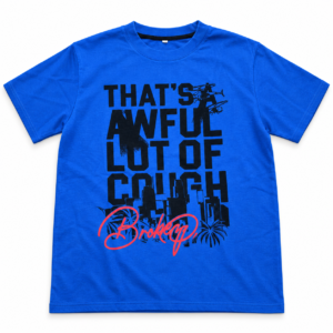 Blue T-Shirt with Bold Urban Graphic