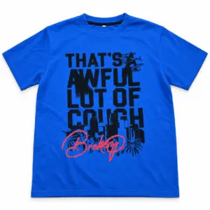 Blue T-Shirt with Bold Urban Graphic