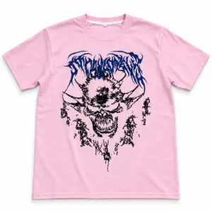 Pastel Pink Metal Graphic T-Shirt