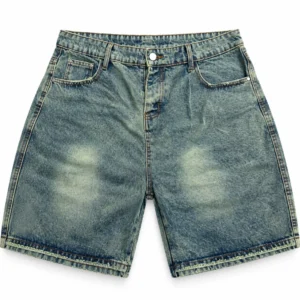 Washed Green Unisex Denim Short